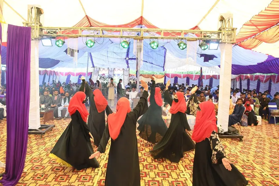 Students at a campus event